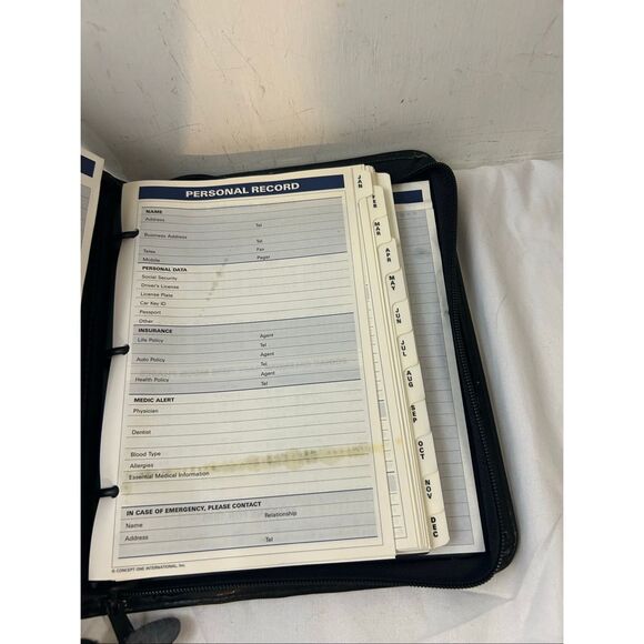 Wall Street Collection 1995 planner black zipper 10"x7.5" - Picture 4 of 10